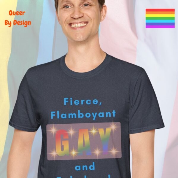 Fierce Flamboyant and Fabulous_heather navy t-shirt