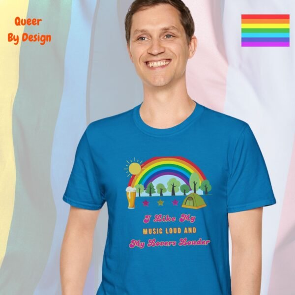 I Like My Music Loud and My Lovers Louder_sapphire blue t-shirt