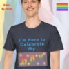 I am Here to Celebrate_heather navy t-shirt I am Here to Celebrate_heather navy t-shirt