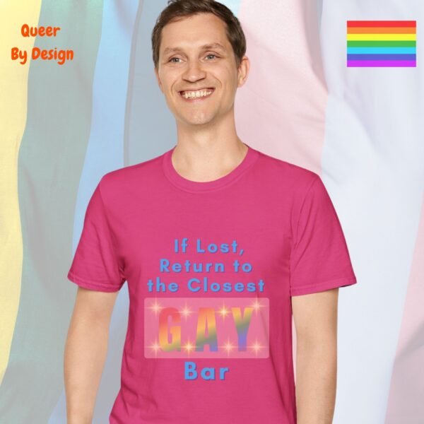 If Lost, Return to the Closest Gay Bar_heliconia t-shirt