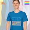 Living My Best Life_sapphire blue t-shirt