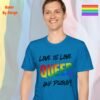 Love is Love—Queer and Proud_sapphire blue t-shirt