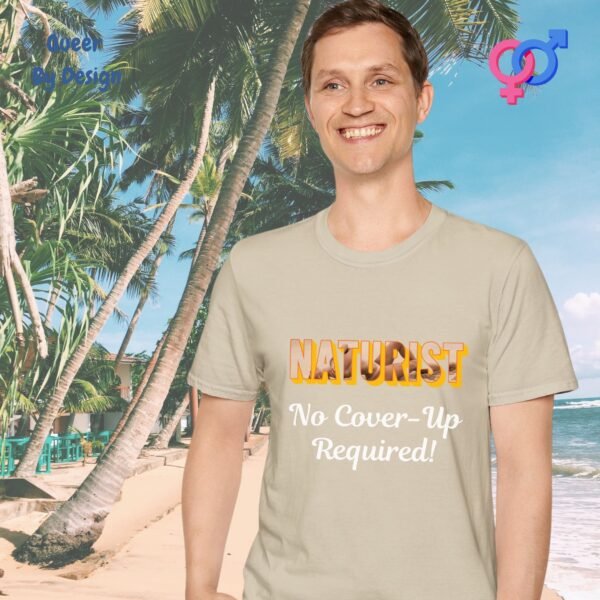 Naturist_ No Cover-Up Required_sand t-shirt
