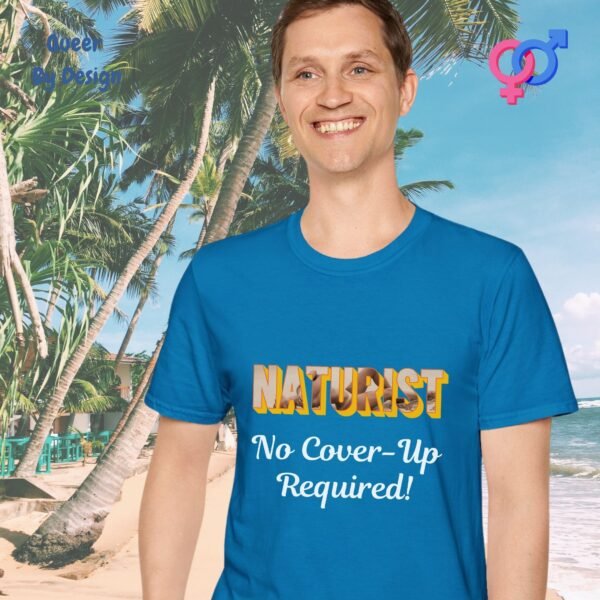 Naturist_ No Cover-Up Required_sapphire t-shirt