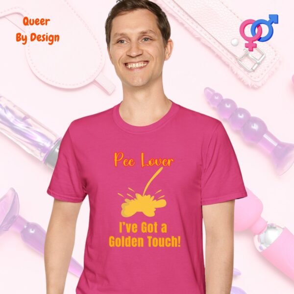 Pee Lover I Have Got a Golden Touch_heliconia t-shirt