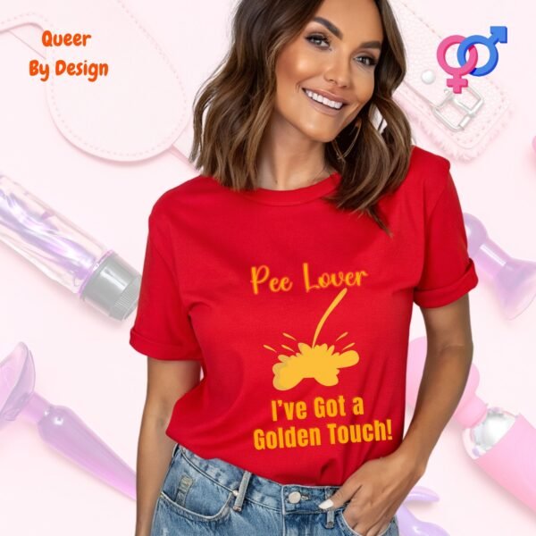 Pee Lover I Have Got a Golden Touch_red t-shirt