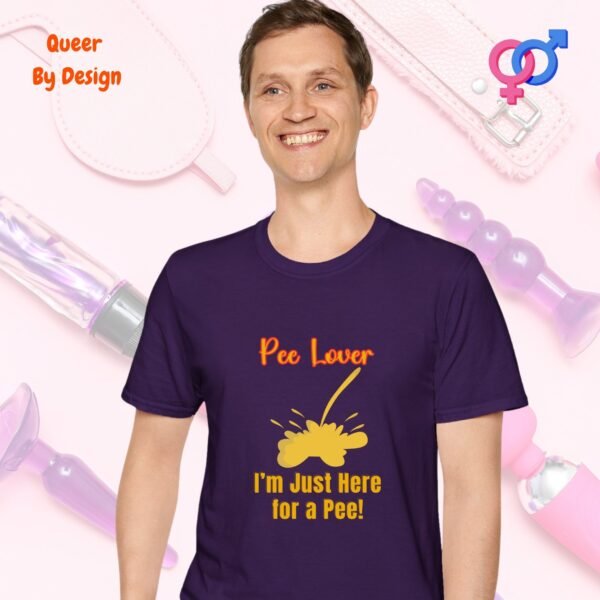 Pee Lover I am Just Here for a Pee_purple t-shirt Pee Lover I am Just Here for a Pee_purple t-shirt