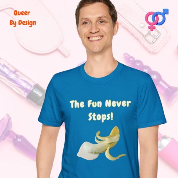 Penis The Fun Never Stops_sapphire blue t-shirt