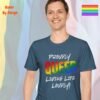 Proudly Queer—Living Life Loudly_indigo blue t-shirt