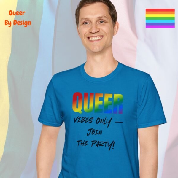 Queer Vibes Only_sapphire blue t-shirt