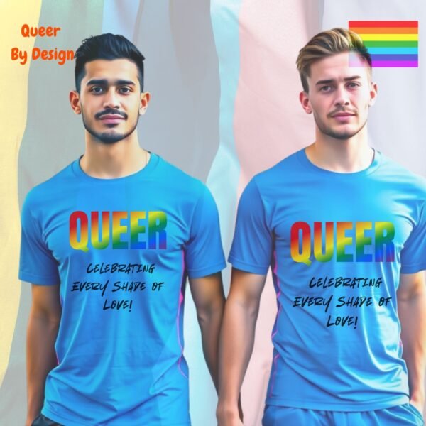Queer_Celebrating Every Shade of Love_carolina blue t-shirt