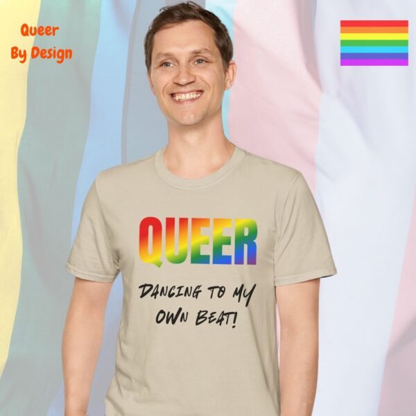 Queer_Dancing to My Own Beat_sand t-shirt