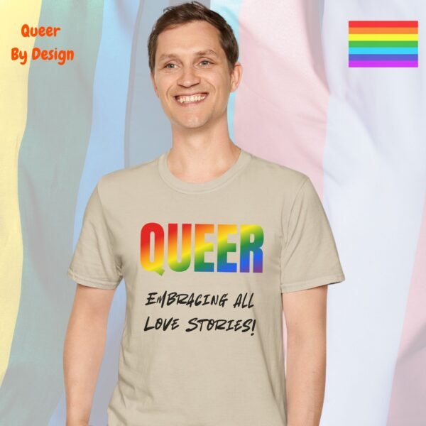 Queer_Embracing All Love Stories_sand t-shirt