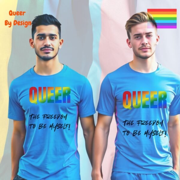 Queer_The Freedom to Be Myself_carolina blue t-shirt