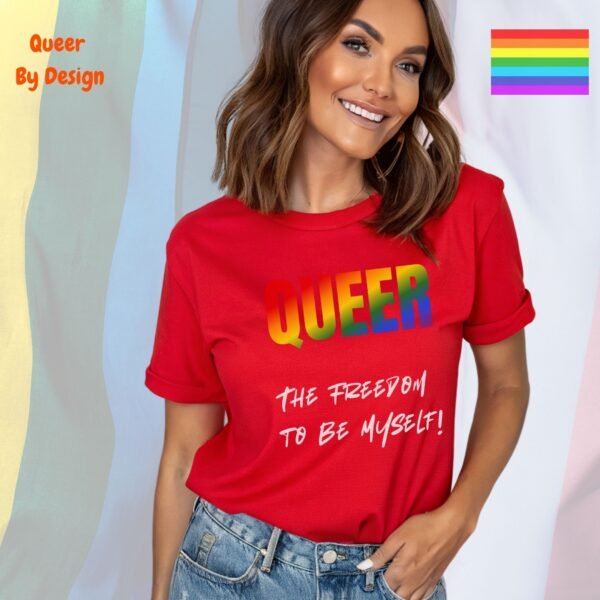 Queer_The Freedom to Be Myself_red t-shirt