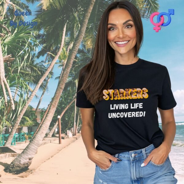 Starkers_ Living Life Uncovered_womans black t-shirt
