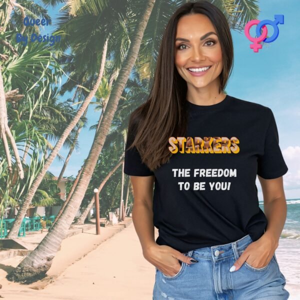 Starkers_ The Freedom to Be You_womans black t-shirt