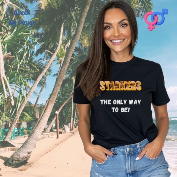 Starkers_The Only Way to Be_womans black t-shirt