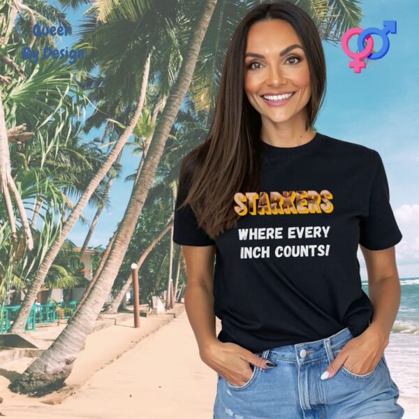 Starkers_ Where Every Inch Counts_womans black t-shirt Starkers_ Where Every Inch Counts_womans black t-shirt