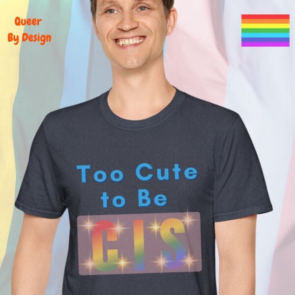 Too Cute to Be Cis_heather navy t-shirt