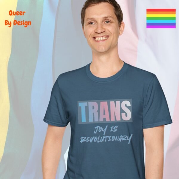 Trans Joy is Revolutionary_indigo blue t-shirt