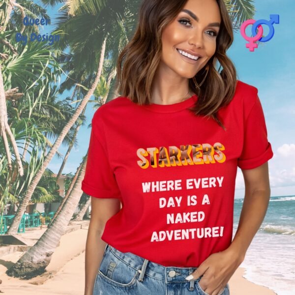 Starkers_ Where Every Day is a Naked Adventure_red t-shirt