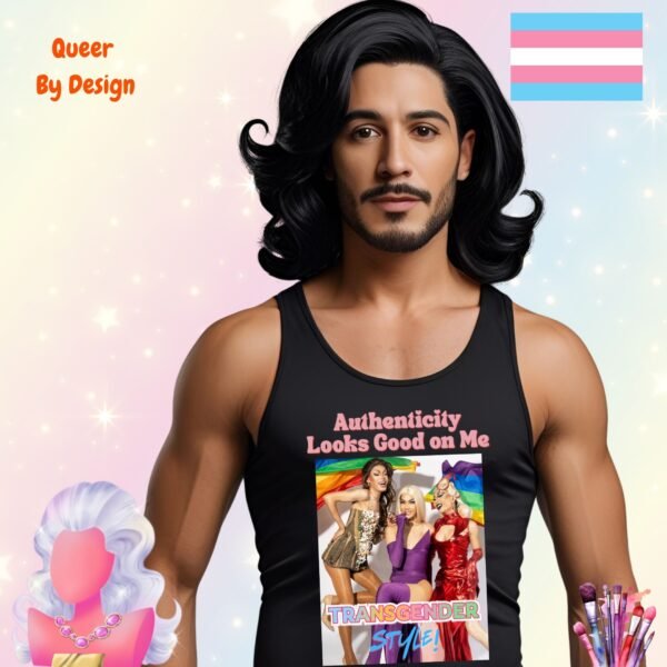Authenticity Looks Good on Me. Transgender Style_black mans tanktop Authenticity Looks Good on Me. Transgender Style_black mans tanktop