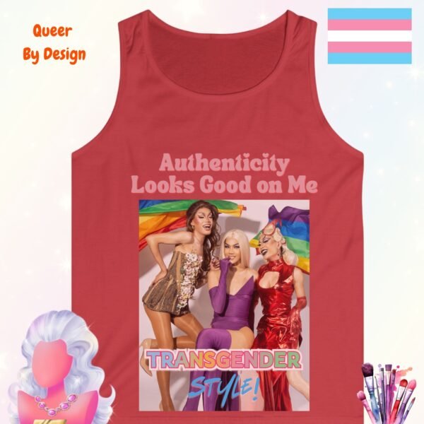 Authenticity Looks Good on Me. Transgender Style_red tanktop Authenticity Looks Good on Me. Transgender Style_red tanktop