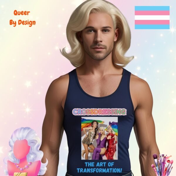 Crossdressing The Art of Transformation_mans navy tanktop Crossdressing The Art of Transformation_mans navy tanktop