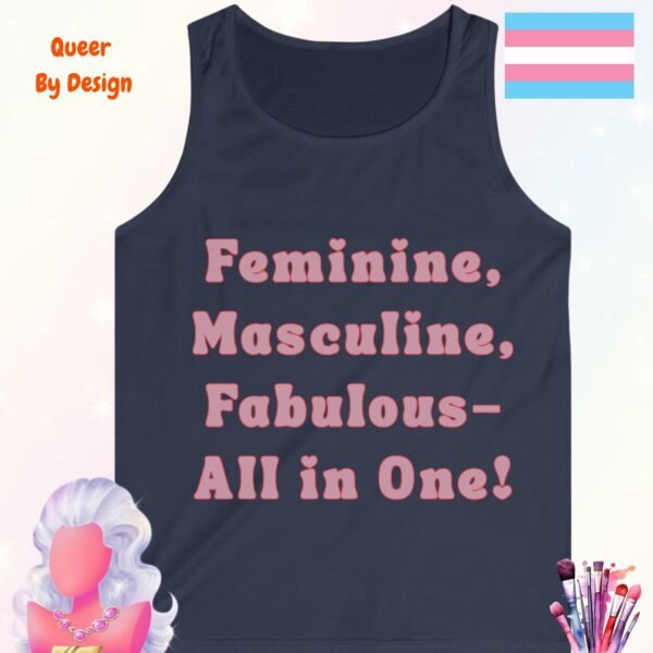 Feminine, Masculine, Fabulous. All in One_navy tanktop