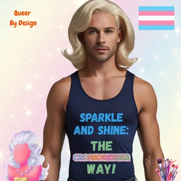 Sparkle and Shine The Crossdresser Way_mans navy tanktop