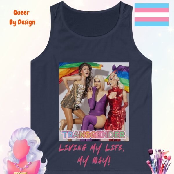 Transgender Living My Life My Way_navy tanktop