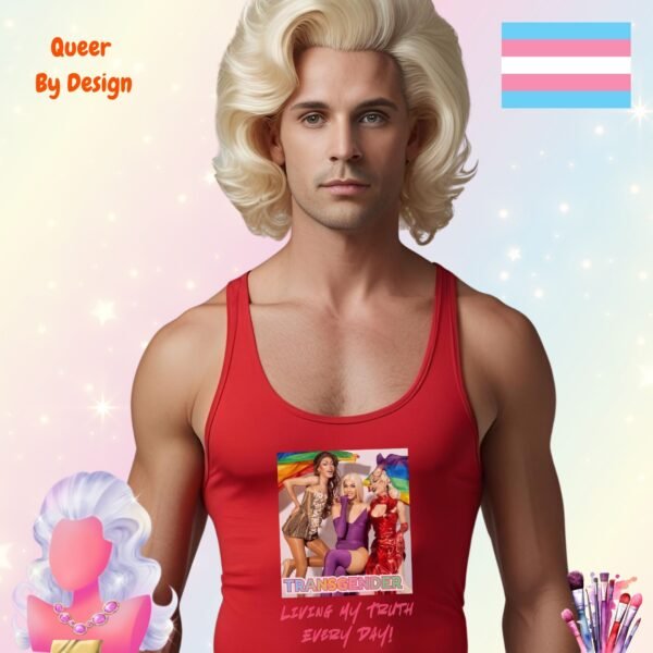 Transgender Living My Truth Every Day_mans red tanktop Transgender Living My Truth Every Day_mans red tanktop